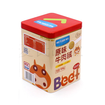寶寶牛肉絨包裝盒,方形嬰幼兒輔食鐵盒
