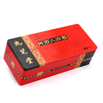 180g裝阿膠八珍糕禮盒鐵罐子,阿膠枸杞顆粒鐵罐印刷