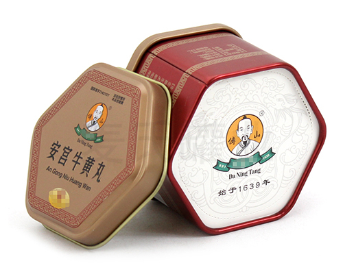 六角中藥丸馬口鐵盒子 六角中藥丸馬口鐵盒子