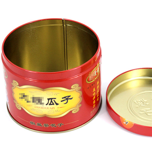 圓形葵花籽鐵盒零食鐵罐包裝 圓形葵花籽鐵盒零食鐵罐包裝