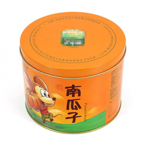 圓形卡通葵花籽年貨鐵罐 圓形卡通葵花籽年貨鐵罐