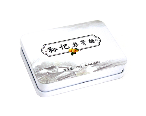 翻蓋式長方形梨膏糖馬口鐵盒 翻蓋式長方形梨膏糖馬口鐵盒