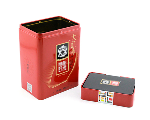 長方形精致大紅袍馬口鐵罐80g裝 長方形精致大紅袍馬口鐵罐80g裝