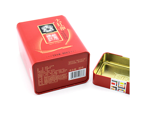 長方形精致大紅袍馬口鐵罐80g裝 長方形精致大紅袍馬口鐵罐80g裝
